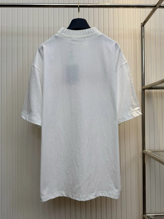 Men's Plus Tees & Polos Round T-shirt plus size neck embroidered and printed polar style summer wear with street pure cotton