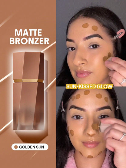 Sun Beam Matte Liquid Bronzer-Golden Sun Gel Cream Contour Non-Greasy Long Lasting Highly Pigmented Natural Contour Contouring Weightless Bronzer Brown Contour & Bronzer Brand Beauty Makeup Face Paint Cosmetic For Women Girls Perfect For Fall Wint