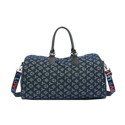 2025 New Classic Fitness Bag Large Capacity Fashionable Trendy Printed Travel Bag For Woman and Man blue black