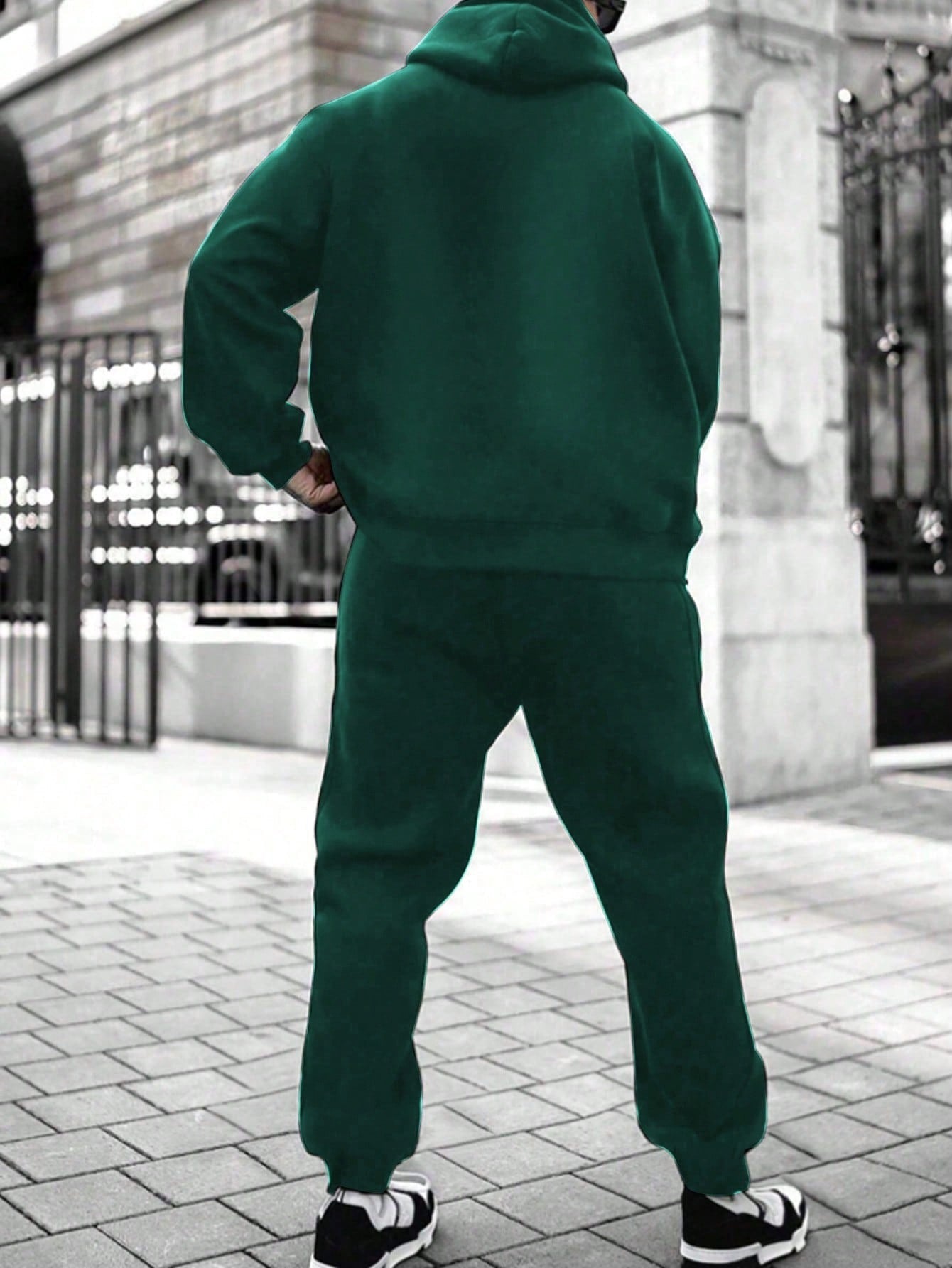 2pcs Men Hoodie Sweatshirt And Knit Pants Set, Casual Sports Outfit, Fall Clothes