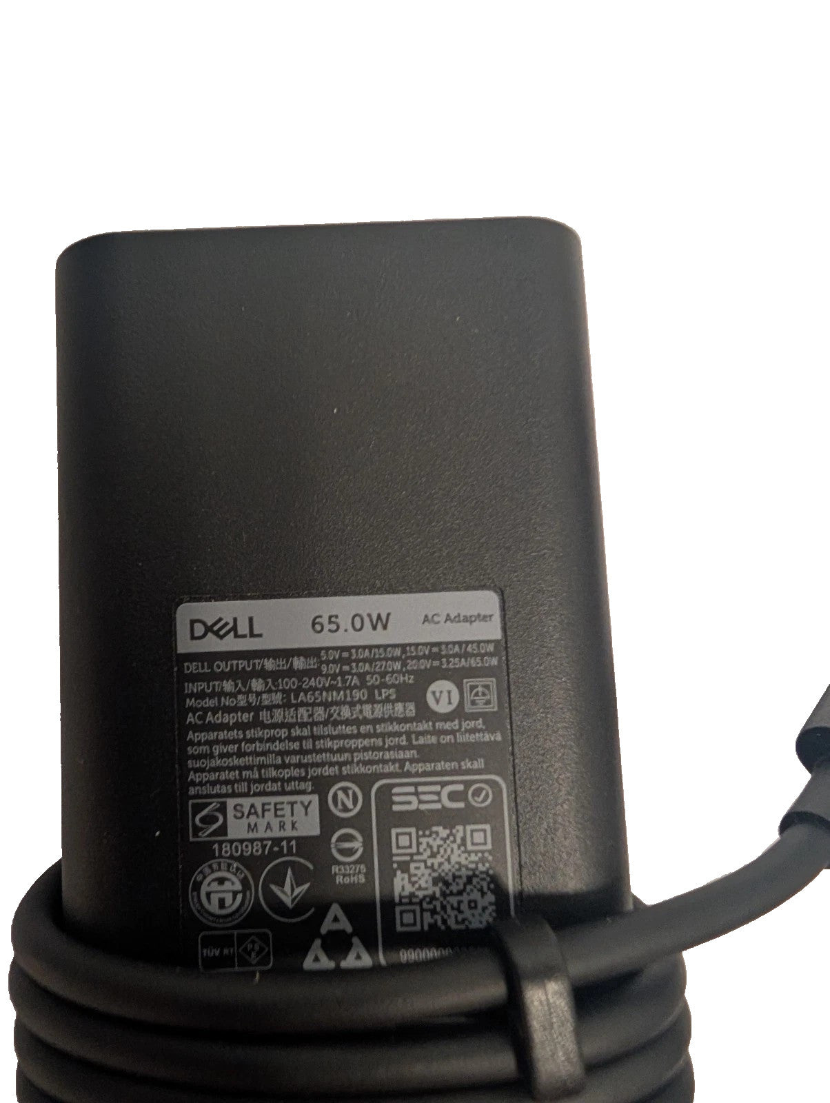 Dell 65W USB-C Laptop Charger,Latitude 5400 5410 5420 5430 5440 5450 Power AC Adapter with Power Cord Cable, Black, HA65NM190