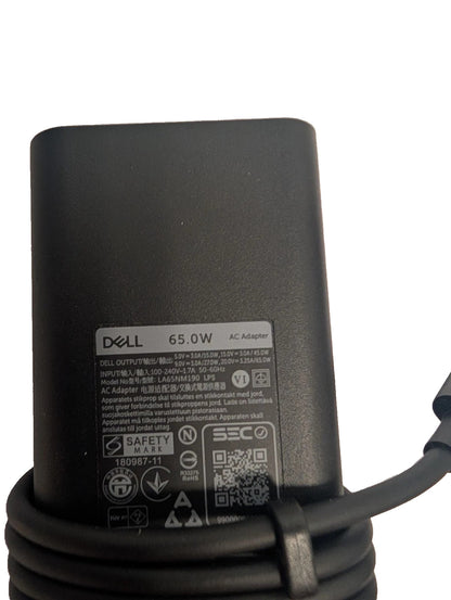 Dell 65W USB-C Laptop Charger,Latitude 5400 5410 5420 5430 5440 5450 Power AC Adapter with Power Cord Cable, Black, HA65NM190
