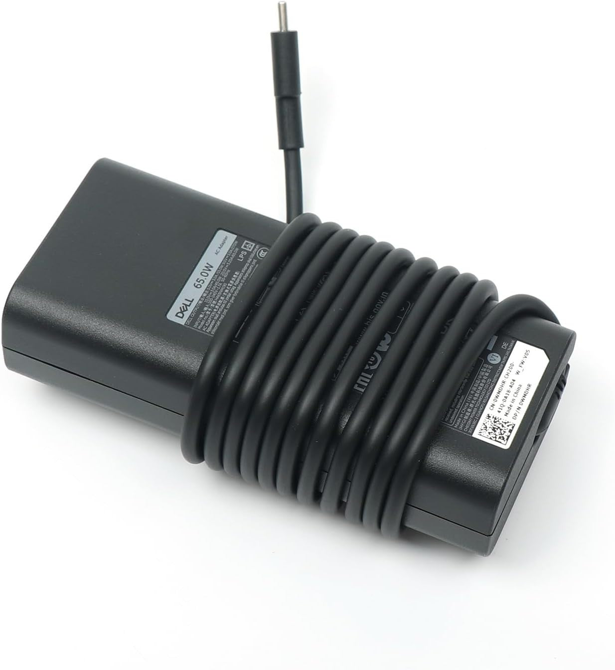 Dell 65W USB-C Laptop Charger,Latitude 5400 5410 5420 5430 5440 5450 Power AC Adapter with Power Cord Cable, Black, HA65NM190